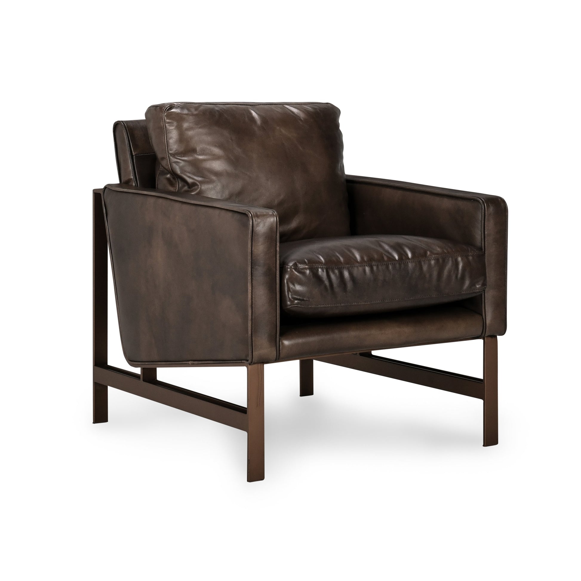 Chad Club Chair by Classic Home. Made from top grain leather, iron in a modern style.