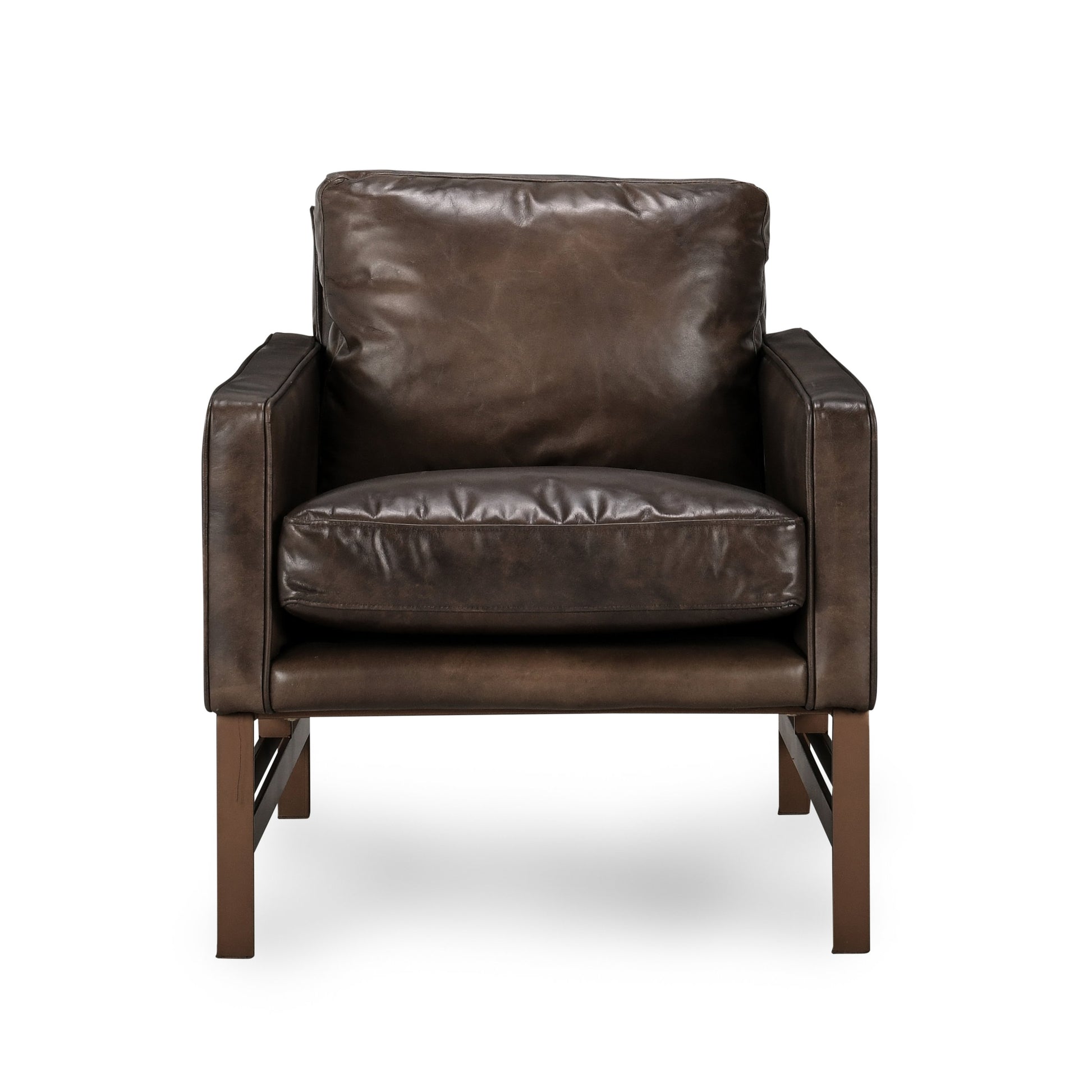 Chad Club Chair by Classic Home. Made from top grain leather, iron in a modern style.
