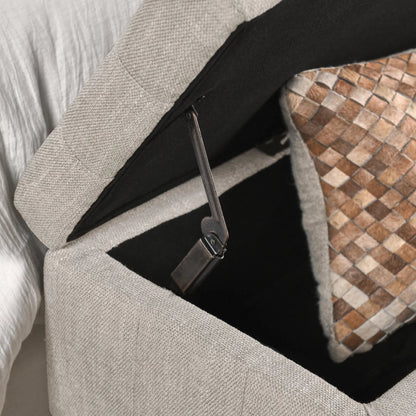 Louise Tufted Storage Bench by Kosas Home. Made from rubber wood, polyester in a modern style.