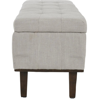 Louise Tufted Storage Bench by Kosas Home. Made from rubber wood, polyester in a modern style.