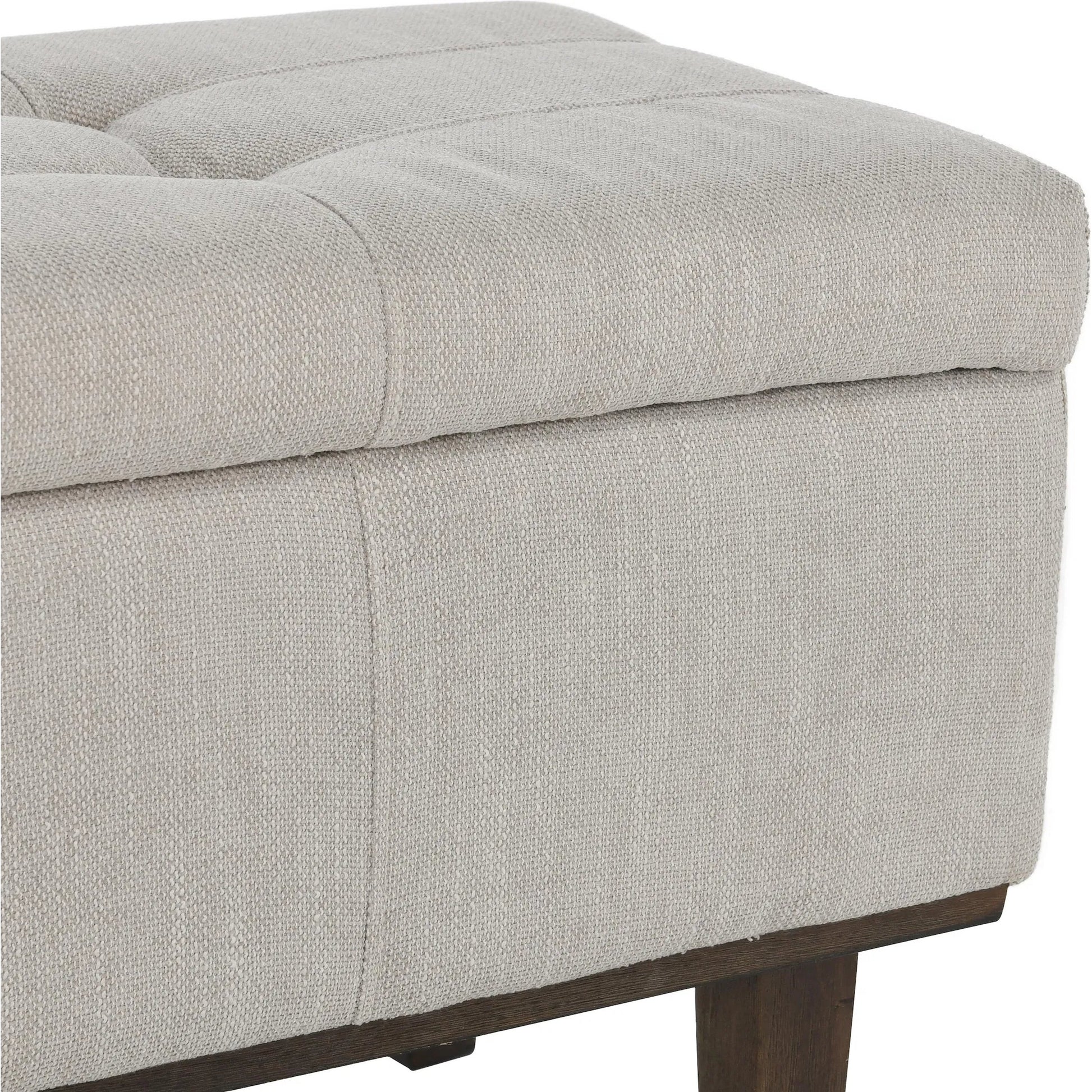 Louise Tufted Storage Bench by Kosas Home. Made from rubber wood, polyester in a modern style.
