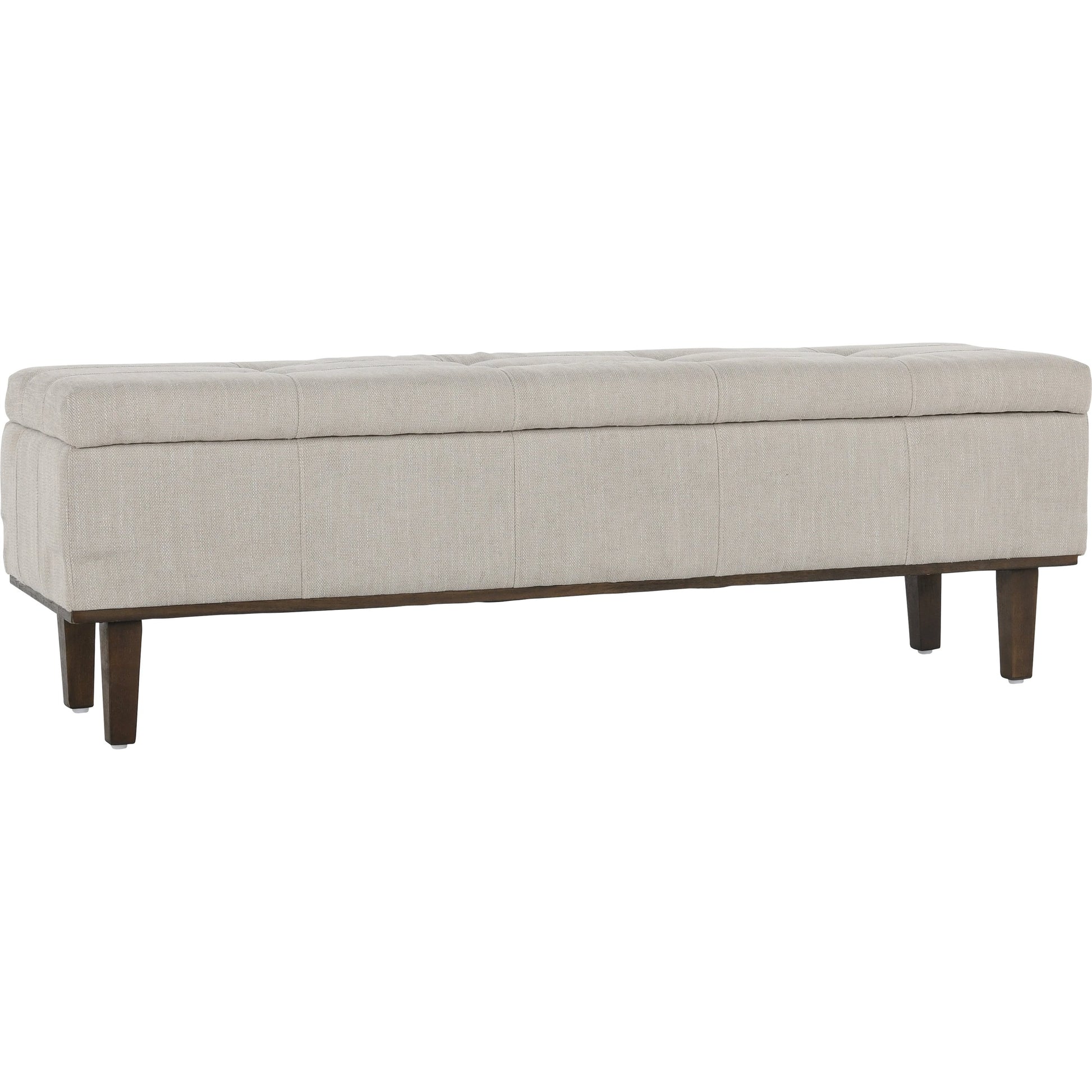 Louise Tufted Storage Bench by Kosas Home. Made from rubber wood, polyester in a modern style.