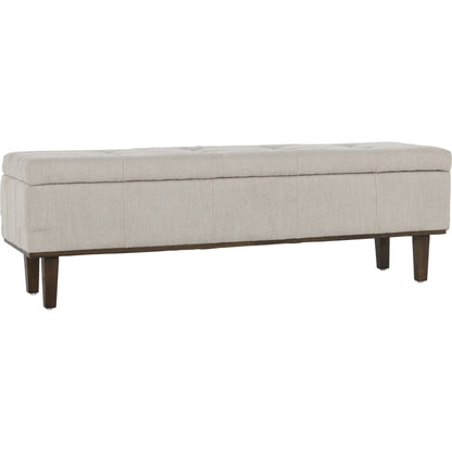 Louise Tufted Storage Bench by Kosas Home. Made from rubber wood, polyester in a modern style.