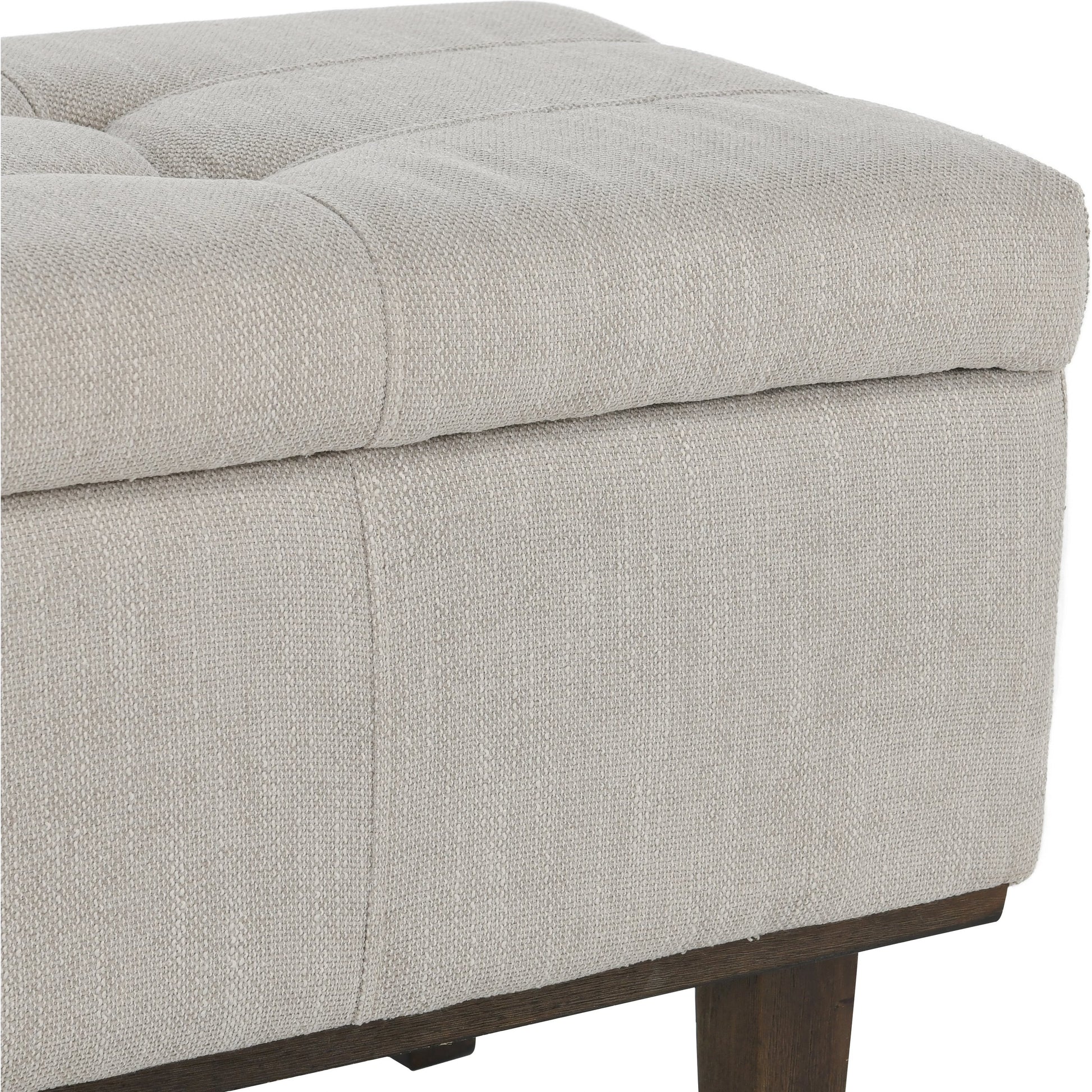 Louise Tufted Storage Bench by Kosas Home. Made from rubber wood, polyester in a modern style.