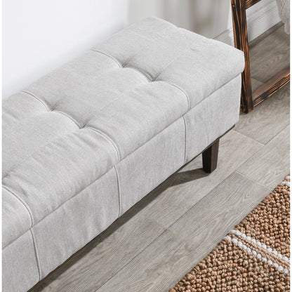 Louise Tufted Storage Bench by Kosas Home. Made from rubber wood, polyester in a modern style.