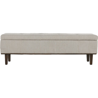 Louise Tufted Storage Bench by Kosas Home. Made from rubber wood, polyester in a modern style.