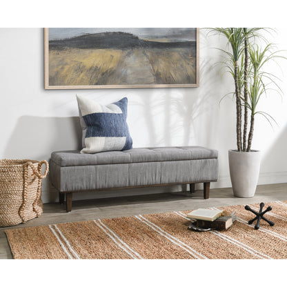 Louise Tufted Storage Bench by Kosas Home. Made from rubber wood, polyester in a modern style.