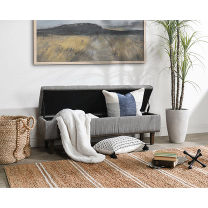 Louise Tufted Storage Bench by Kosas Home. Made from rubber wood, polyester in a modern style.
