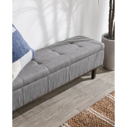 Louise Tufted Storage Bench by Kosas Home. Made from rubber wood, polyester in a modern style.