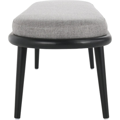 Echo Bench Beige by Kosas Home in beige, natural brown. Made from 100% polyester fabric, rubberwood in a modern style.