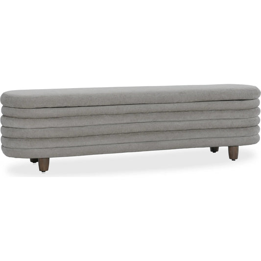 Anders Storage Bench by Kosas Home in gray. Made from 100% polyester in a modern style.