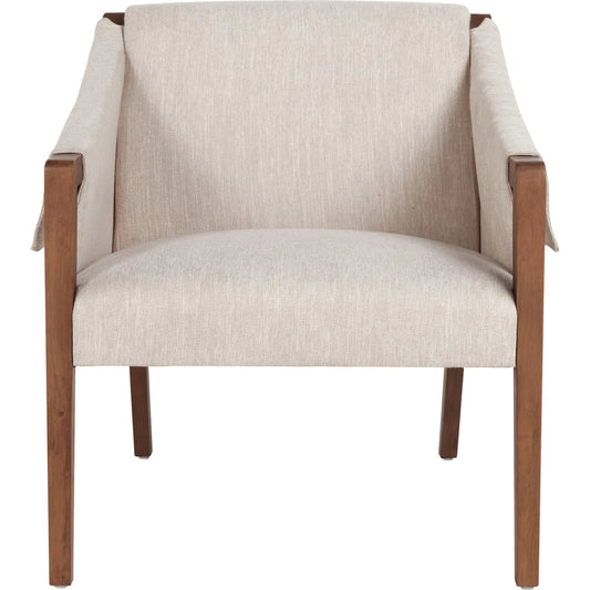 Santos Club Chair by Kosas Home in gray. Made from 100% polyester, rubber wood in a transitional style.