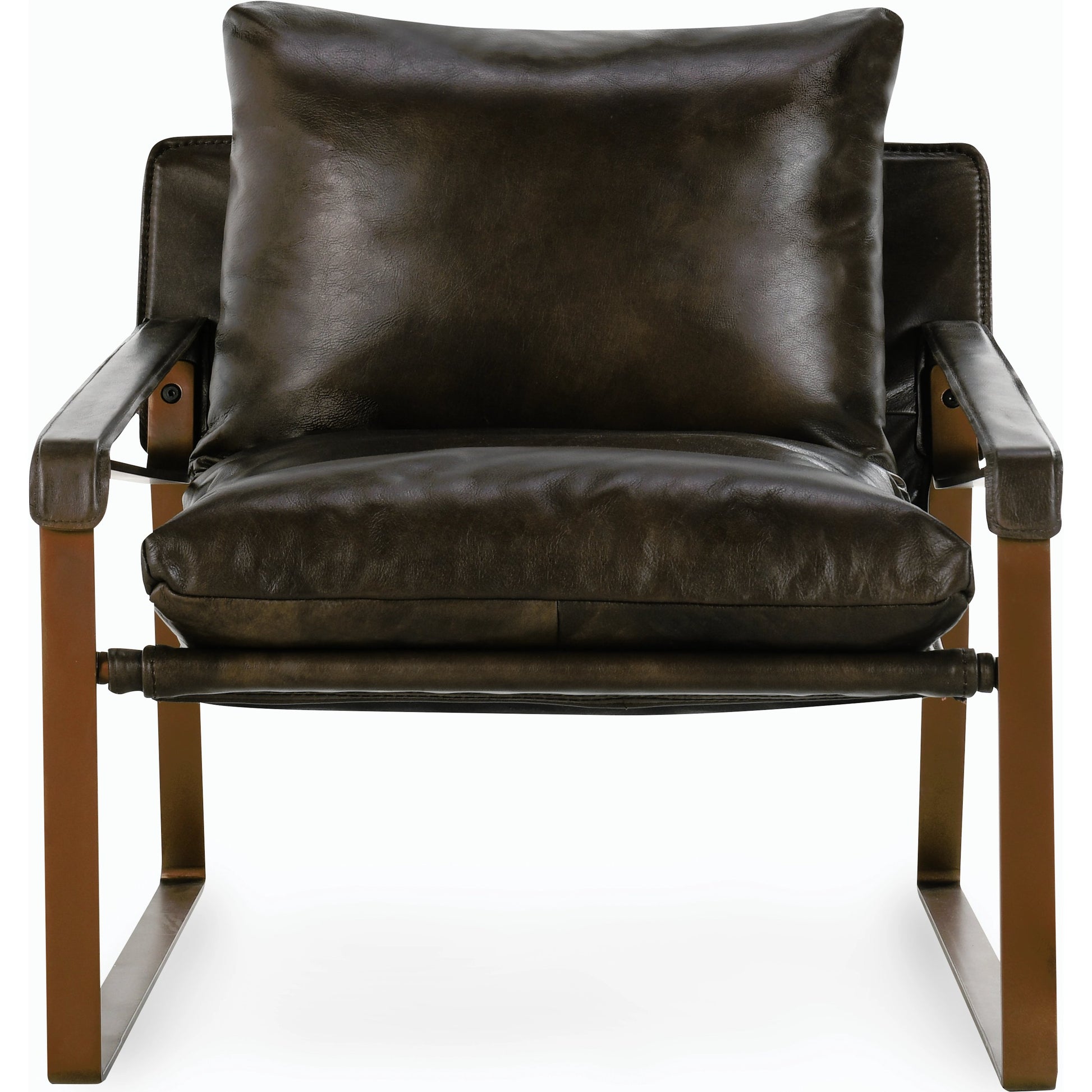 Morgan Accent Chair Blue by Classic Home. Made from top grain leather, iron in a transitional style.