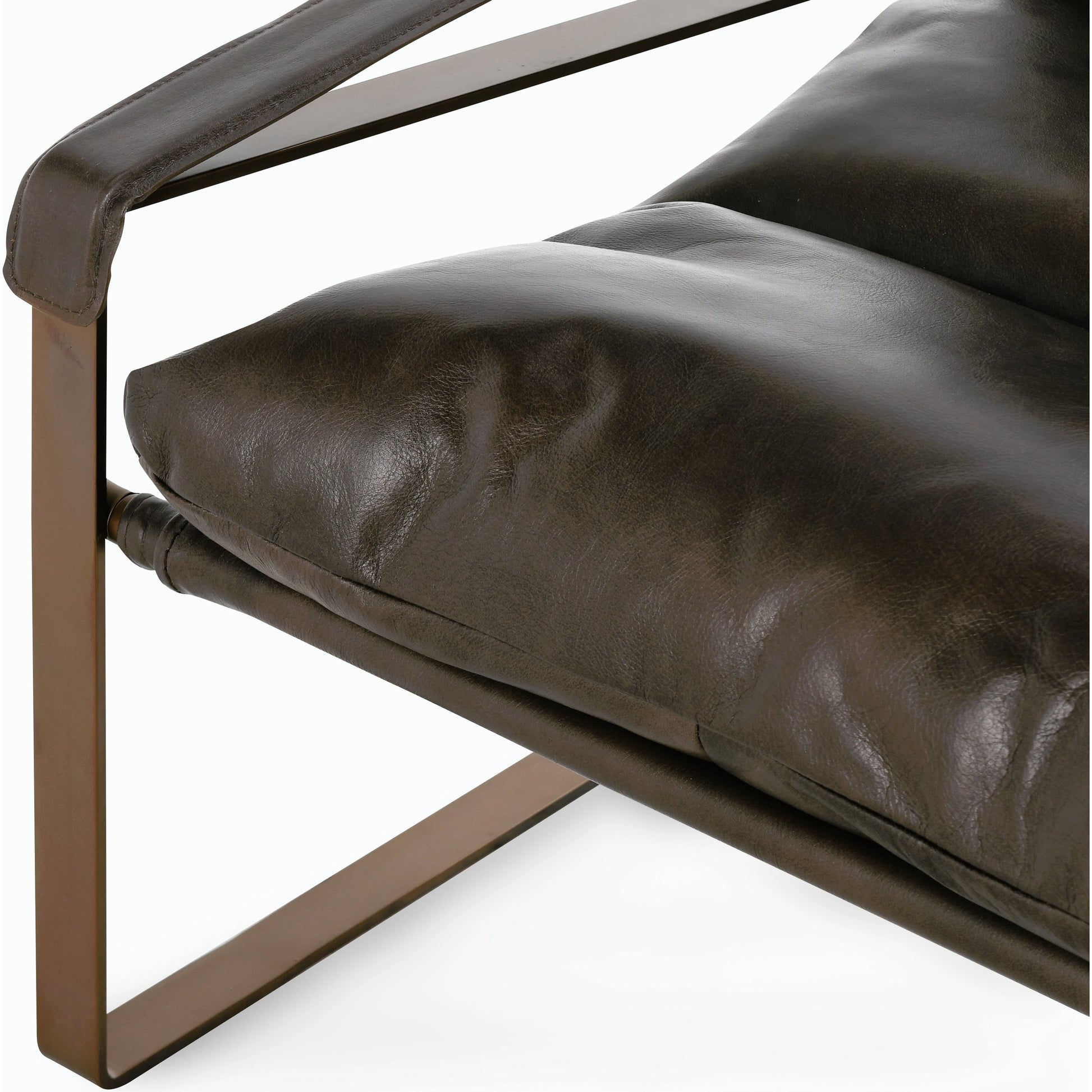 Morgan Accent Chair Blue by Classic Home. Made from top grain leather, iron in a transitional style.