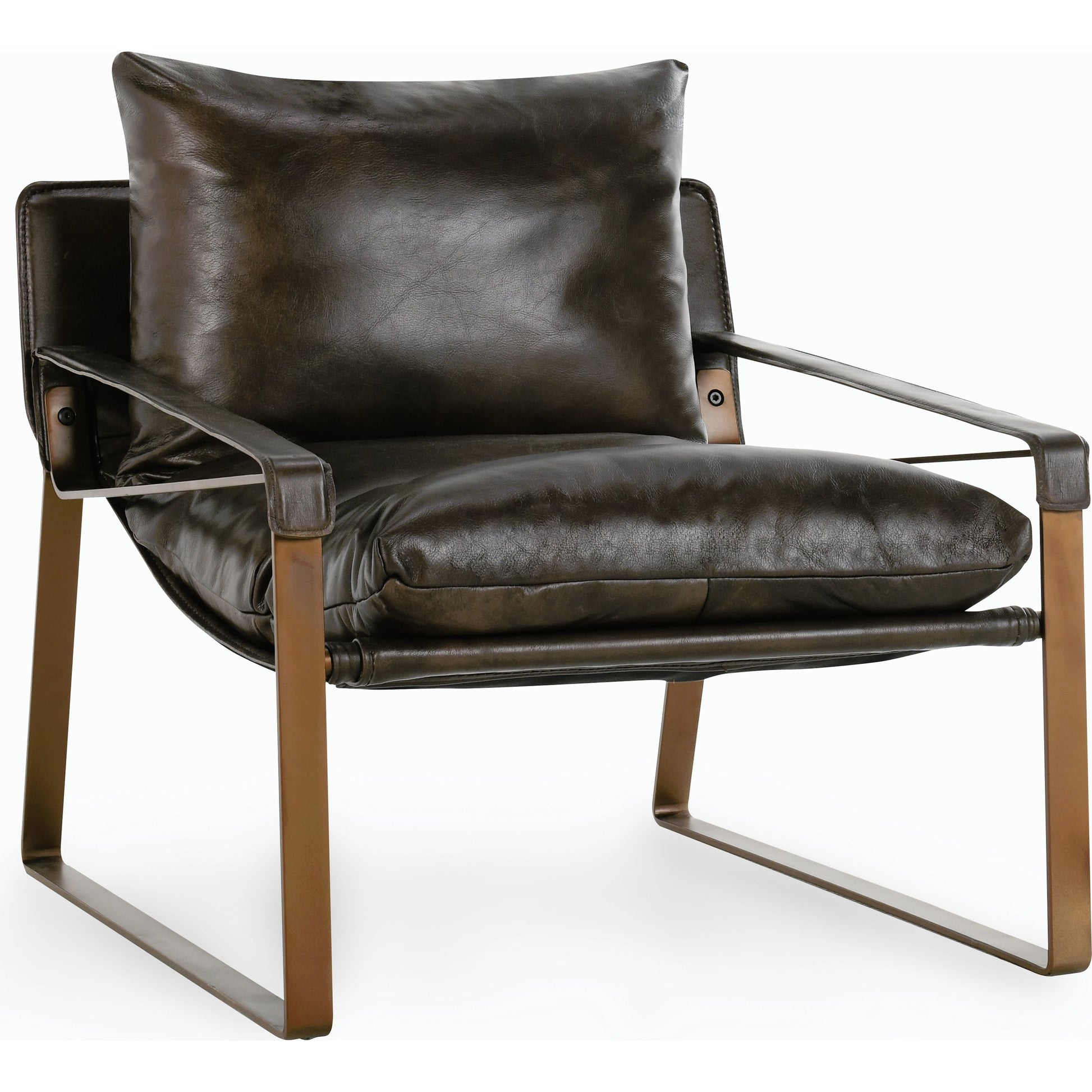 Morgan Accent Chair Blue by Classic Home. Made from top grain leather, iron in a transitional style.