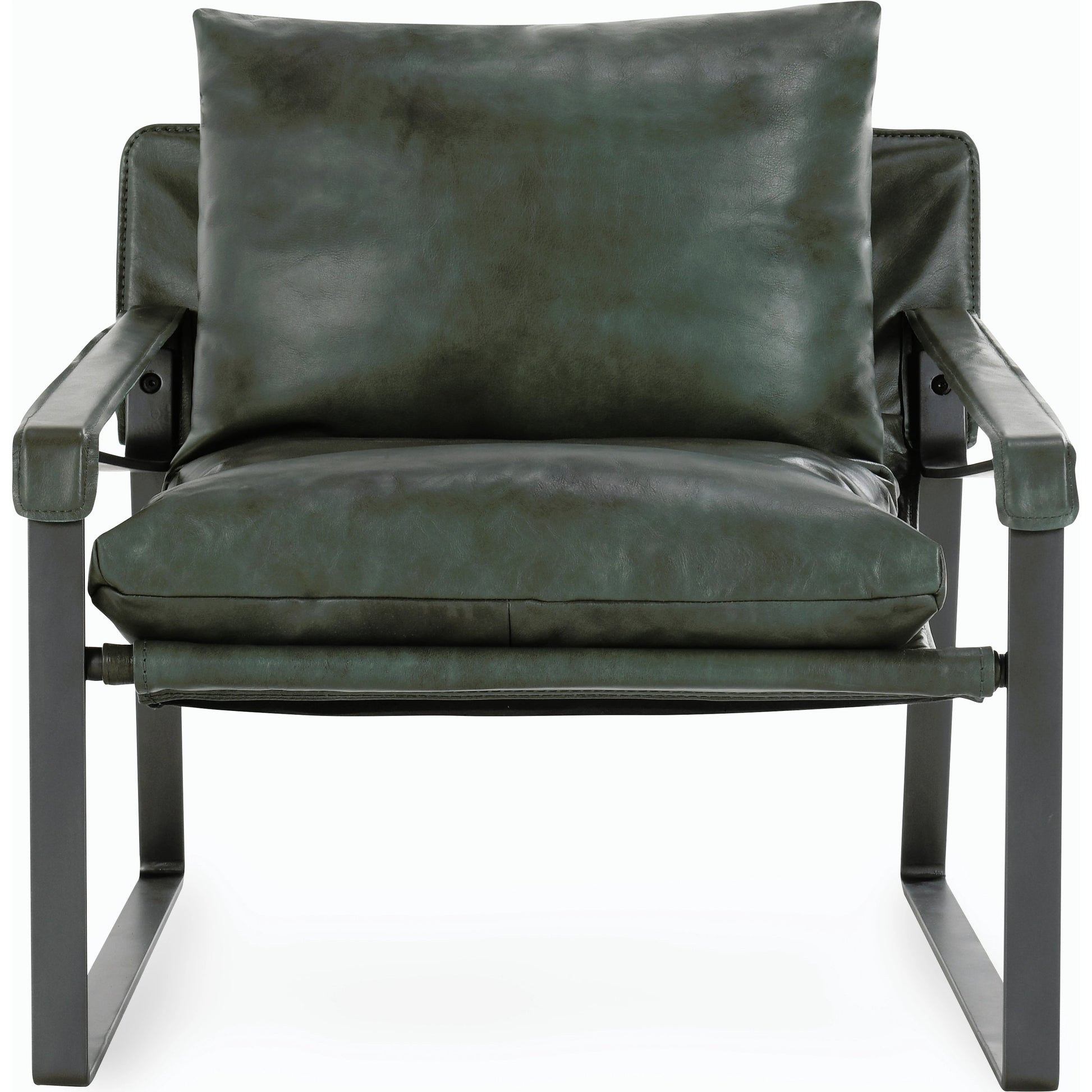Morgan Accent Chair Blue by Classic Home. Made from top grain leather, iron in a transitional style.