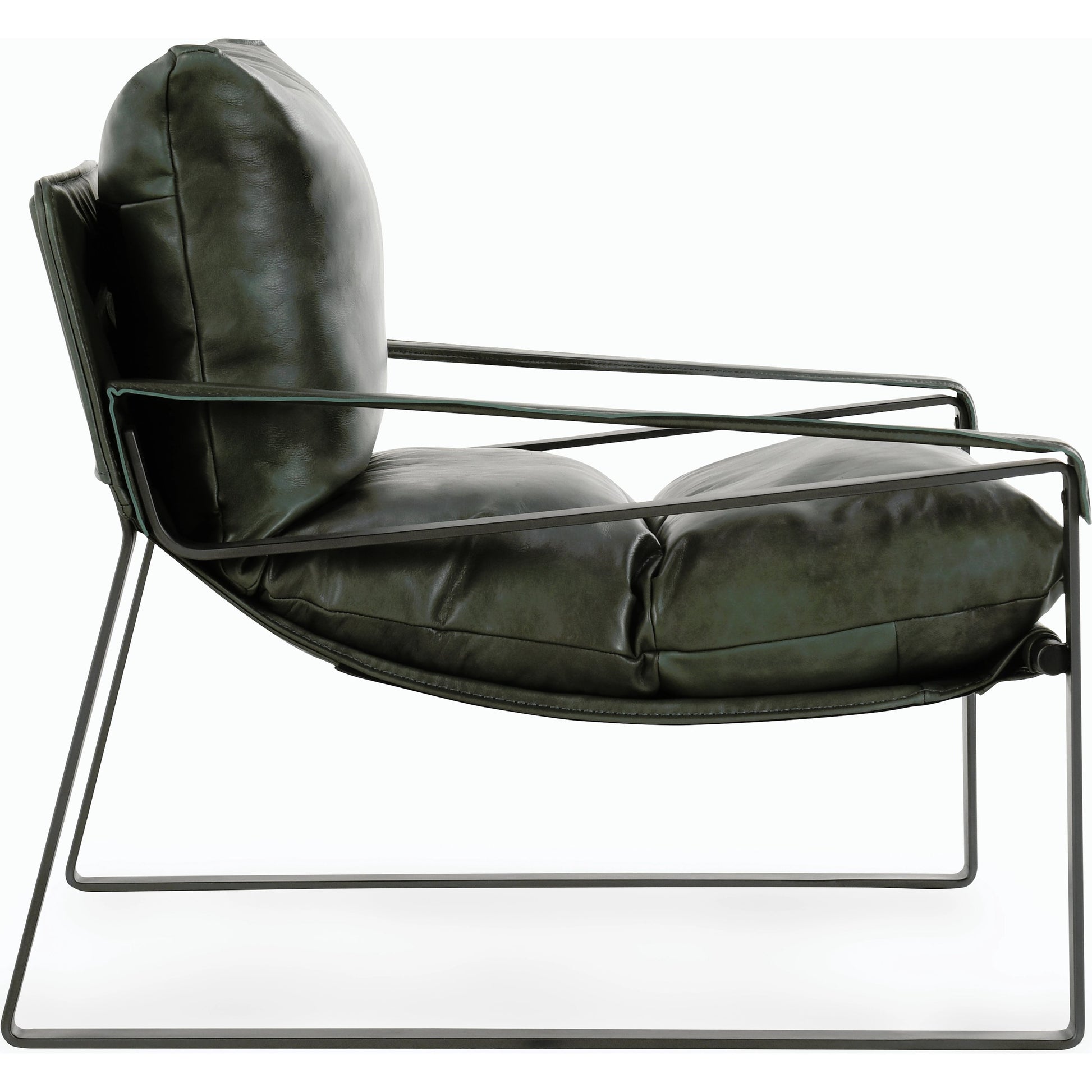 Morgan Accent Chair Blue by Classic Home. Made from top grain leather, iron in a transitional style.