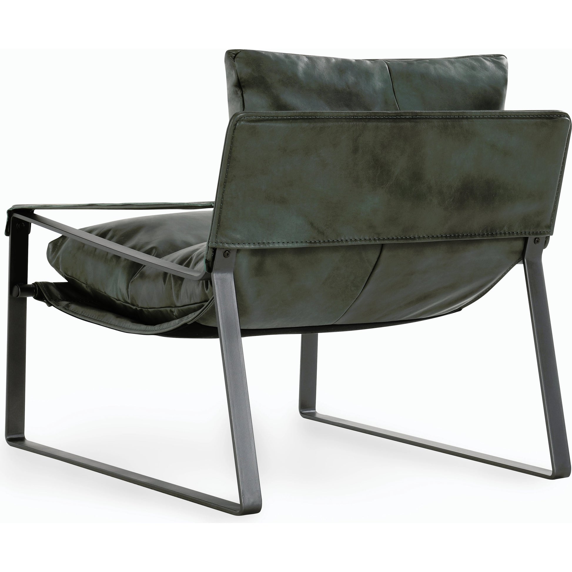 Morgan Accent Chair Blue by Classic Home. Made from top grain leather, iron in a transitional style.