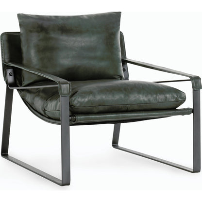 Morgan Accent Chair Blue by Classic Home. Made from top grain leather, iron in a transitional style.