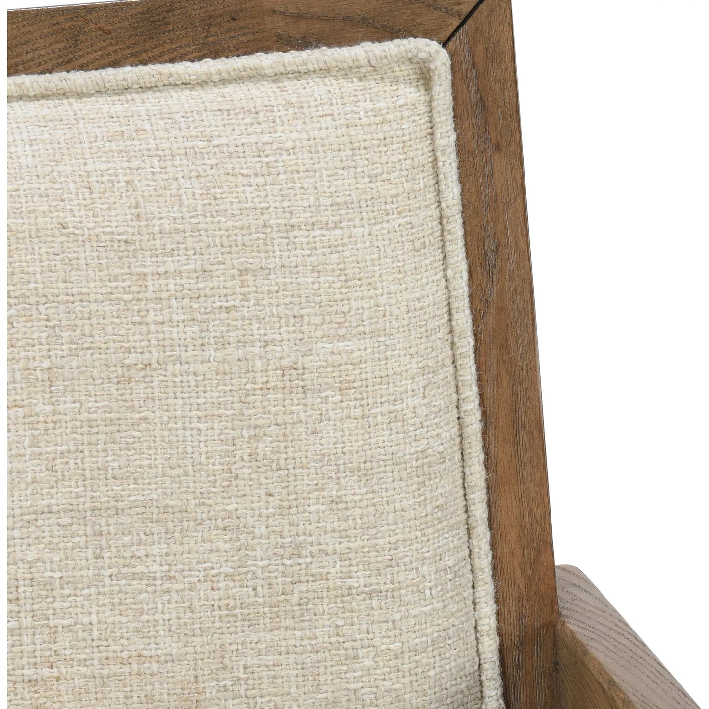 003 SI-2238902 | Closeup | Dolton Dining Arm Chair by Classic Home in beige, natural. Made from 88% polyester, 12% linen, ash wood in a transitional style.