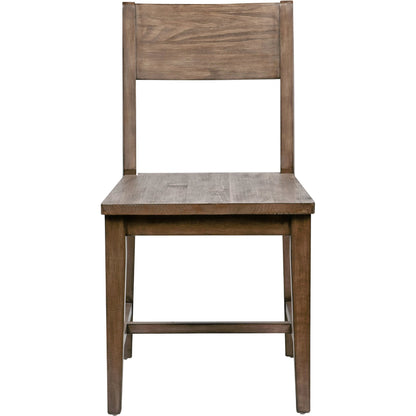 Ollie Dining Chair by Kosas Home in brown. Made from reclaimed pine in a modern style.