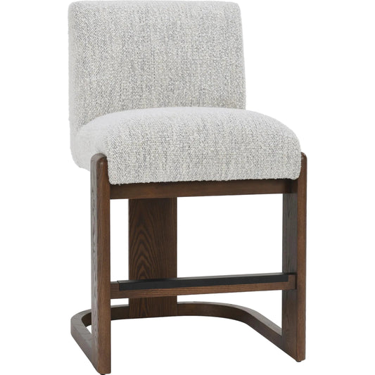 Chelsea 26" Upholstered Fabric Counter Bar Stool by Classic Home in ivory. Made from ash wood, 100% polyester in a unique style.