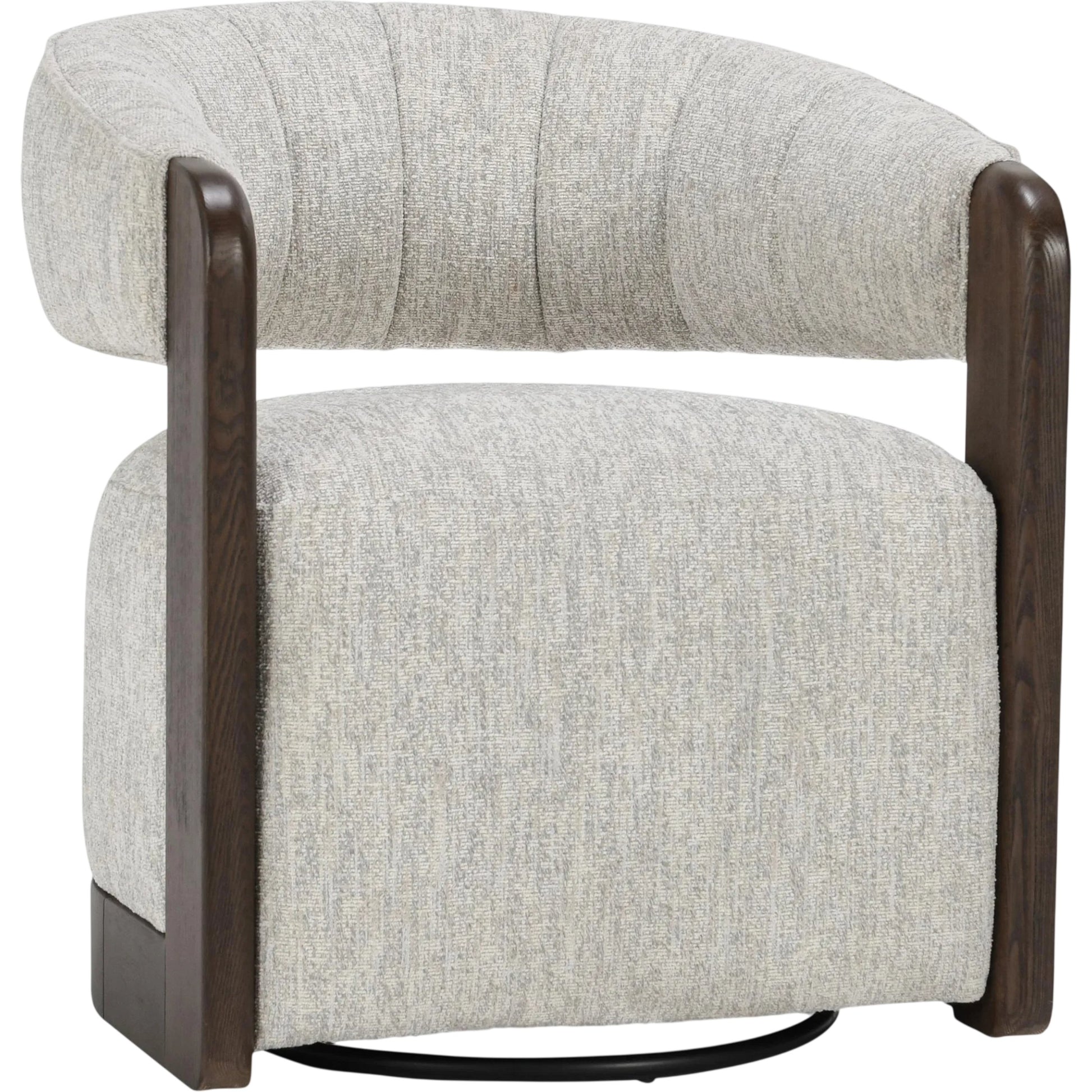 James Light Gray Swivel Accent Chair by Classic Home in light gray. Made from 100% polyester, ash wood in a transitional style.