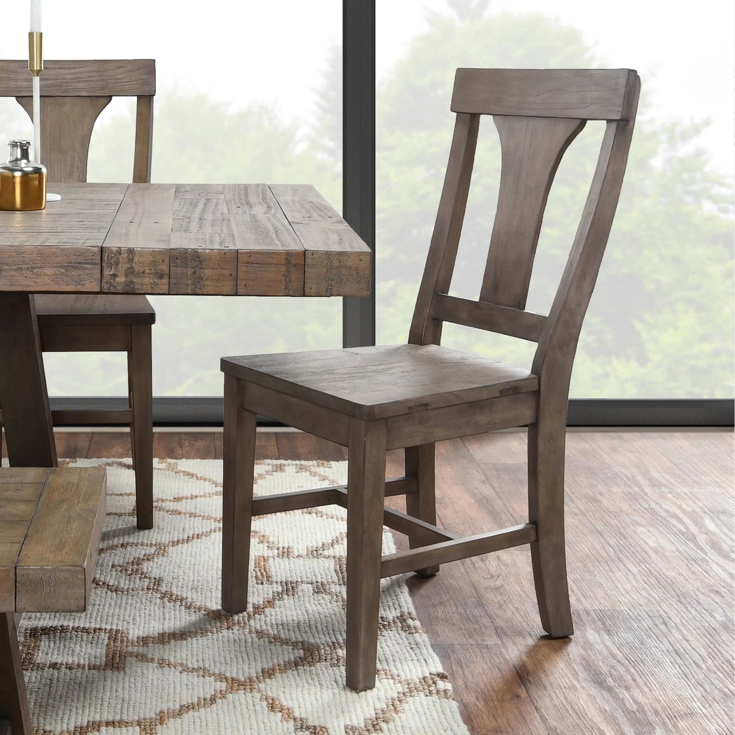 005 SI-2237293 | Lifestyle | Tuscany Reclaimed Pine Wood Dining Chair (Set of 2) by Kosas Home in distressed brown. Made from unique in a transitional style.