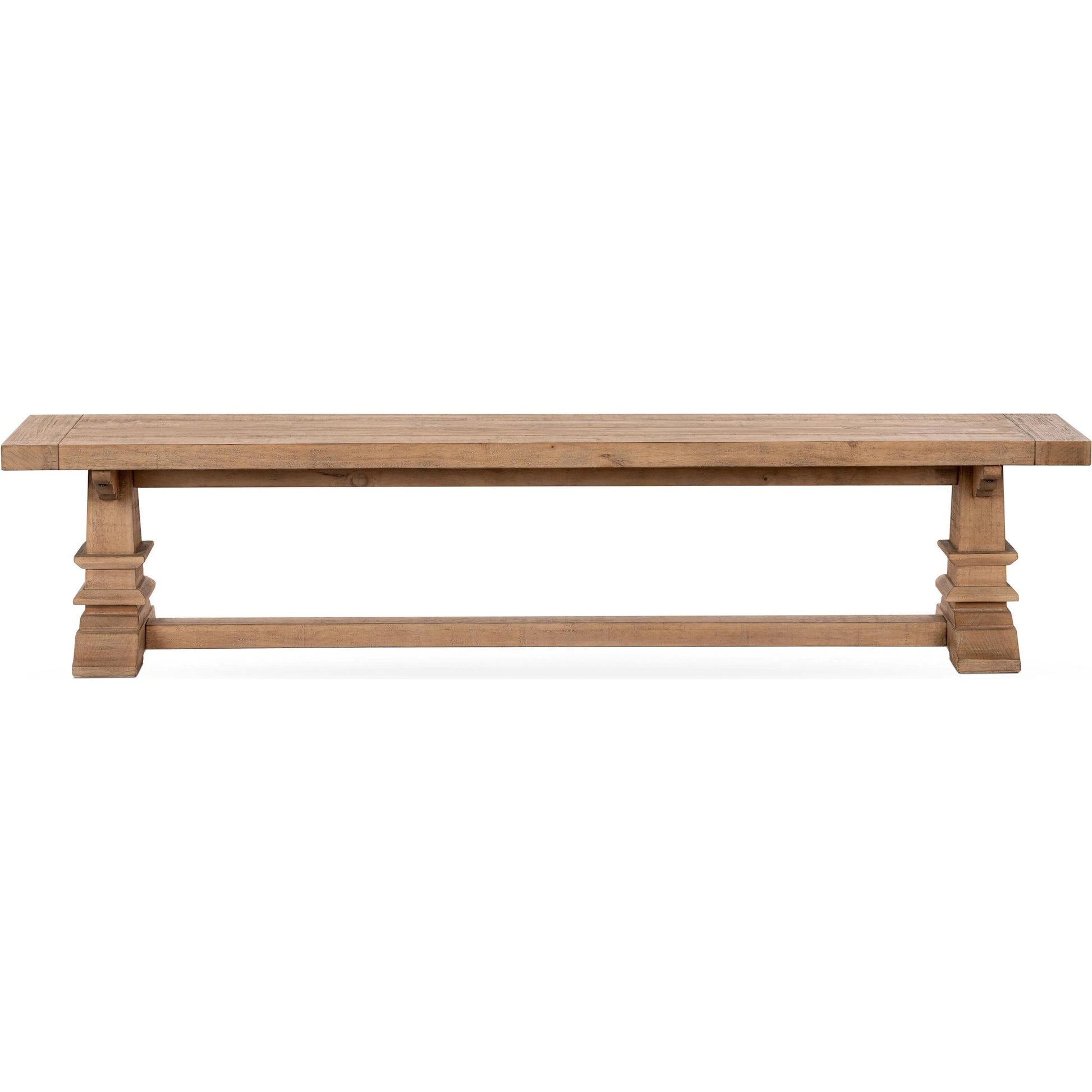 Allegra Reclaimed Pine Wood Dining Bench by Kosas Home in natural and natural. Made from reclaimed pine in a transitional style.