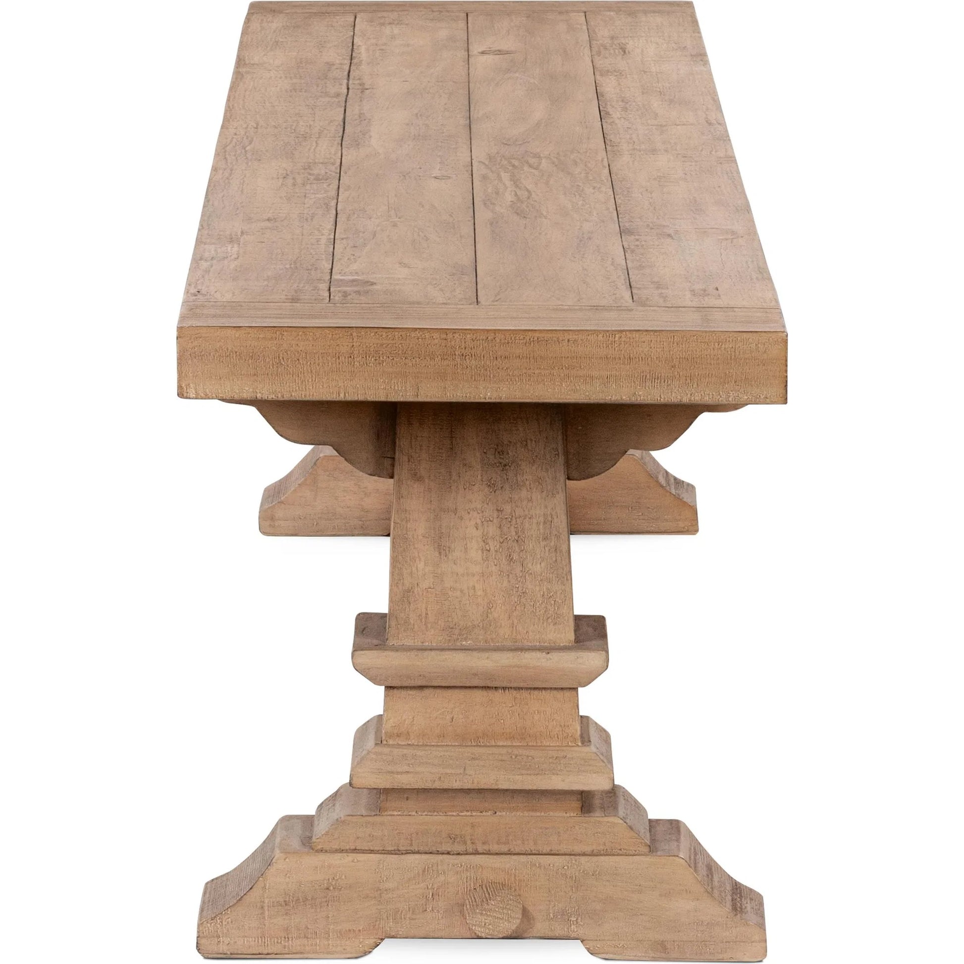 Allegra Reclaimed Pine Wood Dining Bench by Kosas Home in natural and natural. Made from reclaimed pine in a transitional style.