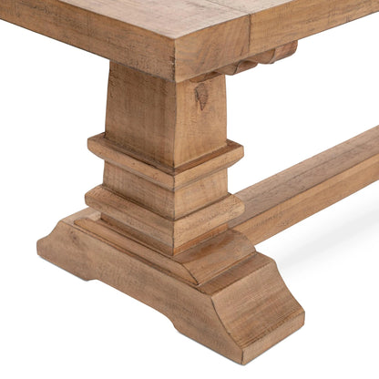 Allegra Reclaimed Pine Wood Bench by Kosas Home in natural. Made from reclaimed pine in a unique style.