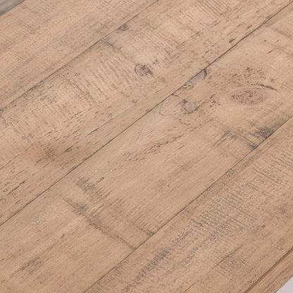 Allegra Reclaimed Pine Wood Bench by Kosas Home in natural. Made from reclaimed pine in a unique style.