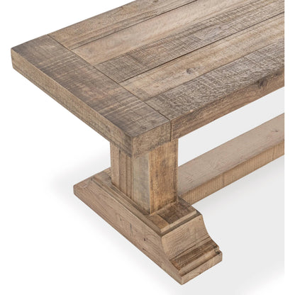 Dita Reclaimed Pine Wood Bench by Kosas Home in natural. Made from reclaimed pine in a transitional style.