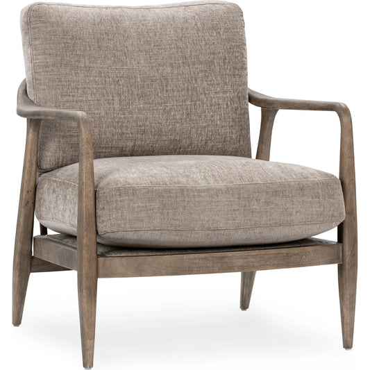 Lennon Upholstered Accent Chair by Classic Home in gray-brown. Made from rubberwood, 100% polyester in a transitional style.