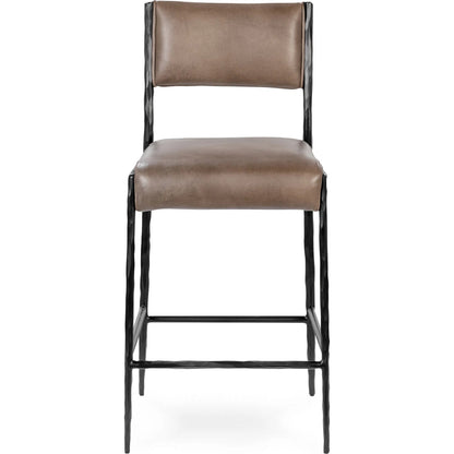Kayne Leather Counter Stool by Classic Home. Made from top grain leather in a traditional style.