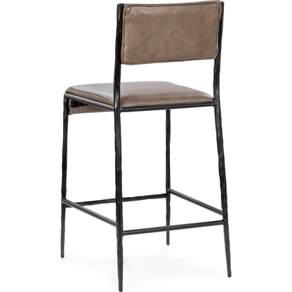 Kayne Leather Counter Stool by Classic Home. Made from top grain leather in a traditional style.