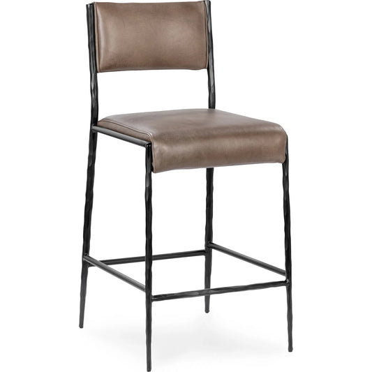 Kayne Leather Counter Stool by Classic Home. Made from top grain leather in a unique style.