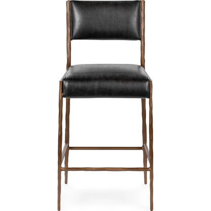 Kayne Leather Counter Stool by Classic Home. Made from top grain leather in a traditional style.