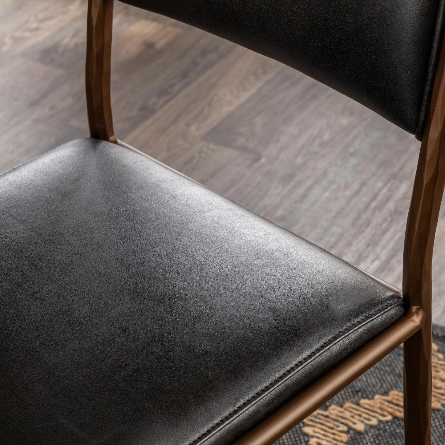 016 SI-2353793 | Closeup | Kayne Leather Counter Stool by Classic Home. Made from top grain leather in a traditional style.