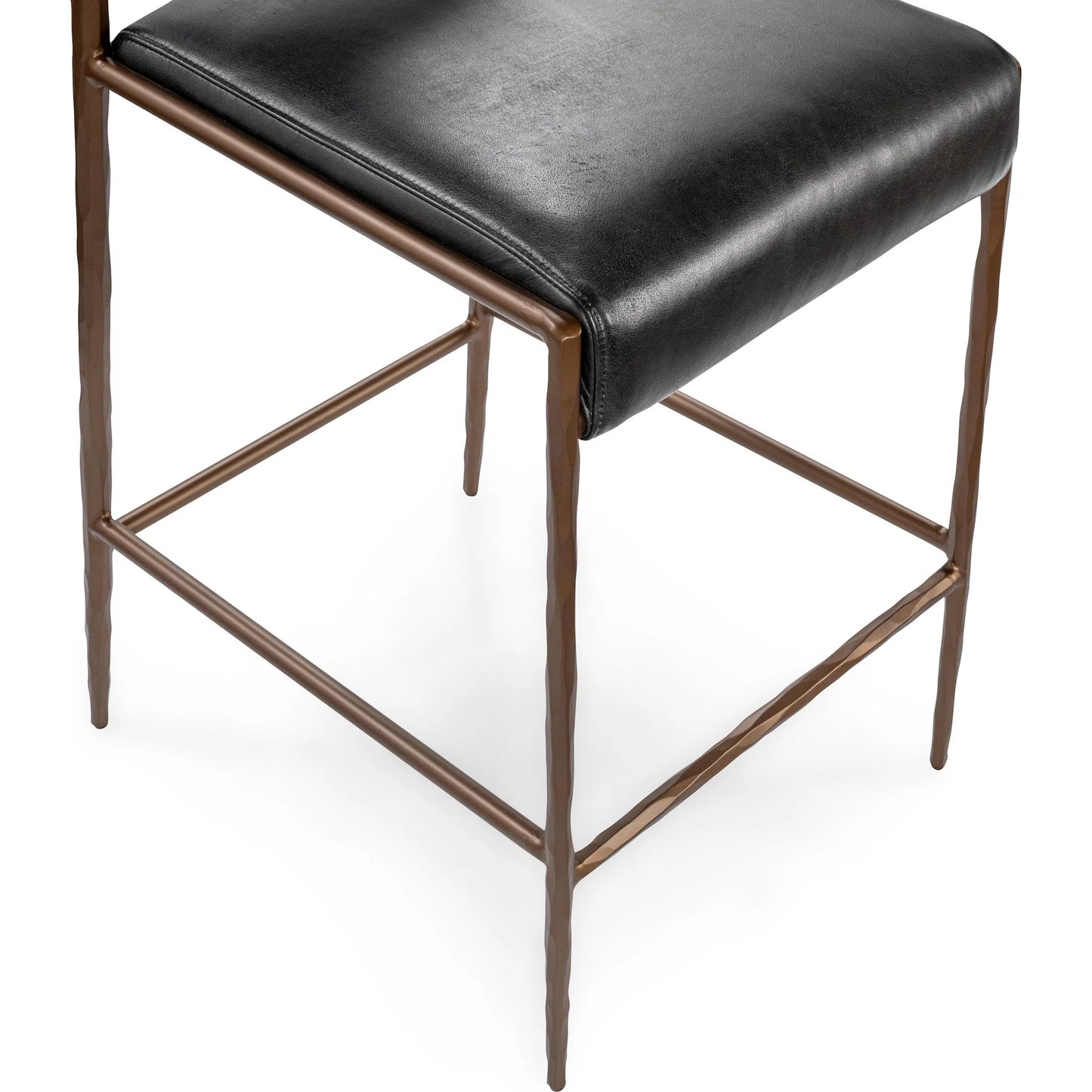 018 SI-2353793 | Closeup | Kayne Leather Counter Stool by Classic Home. Made from top grain leather in a traditional style.