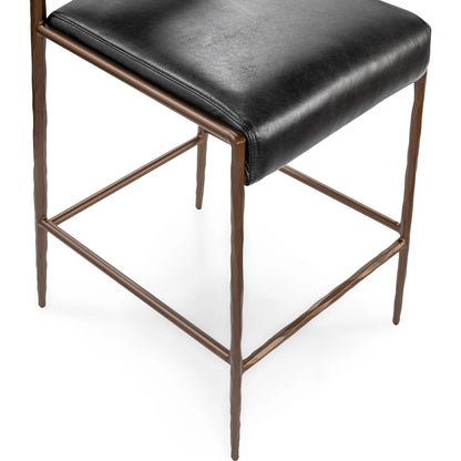 Kayne Leather Counter Stool by Classic Home. Made from top grain leather in a traditional style.