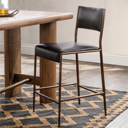 Kayne Leather Counter Stool by Classic Home. Made from top grain leather in a traditional style.