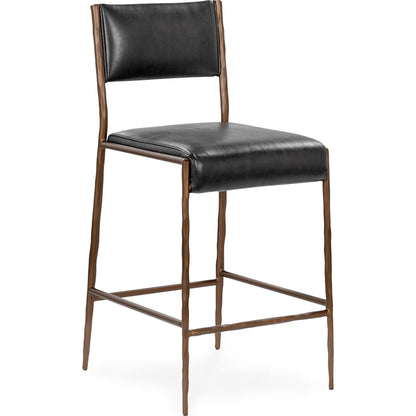 Kayne Leather Counter Stool by Classic Home. Made from top grain leather in a traditional style.