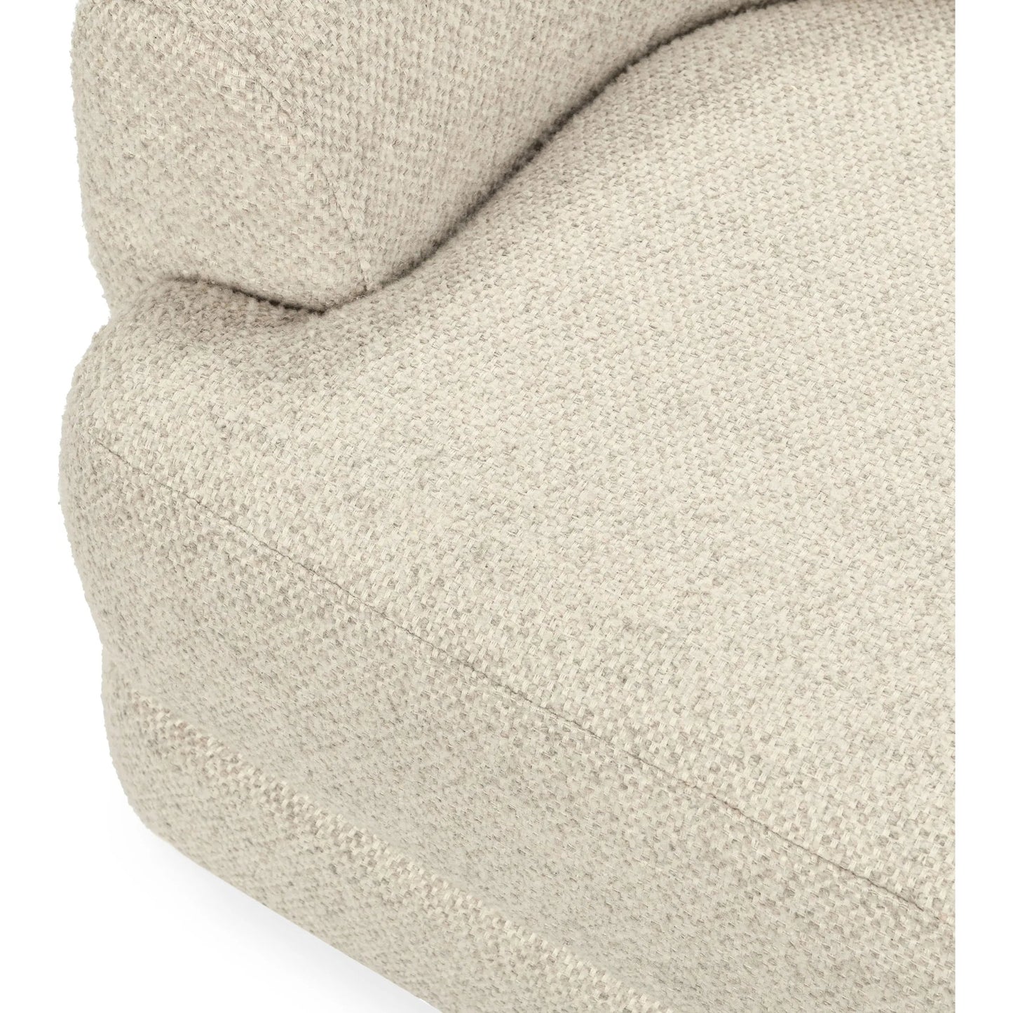 010 SI-2353742 | Closeup | Chassia Upholstered Swivel Chair by Classic Home in beige. Made from 95% polyester, 5% wool, ash wood in a transitional style.
