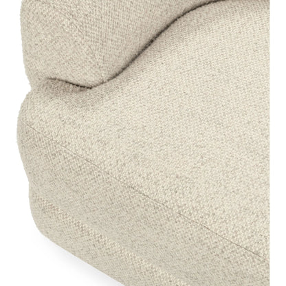 Chassia Upholstered Swivel Chair by Classic Home in beige. Made from 95% polyester, 5% wool, ash wood in a transitional style.
