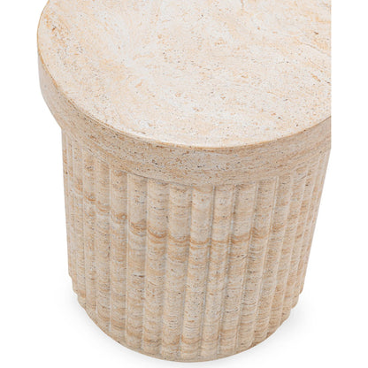 Selah Outdoor Concrete Stool by Classic Home. Made from glass fiber reinforced concrete in a transitional style.