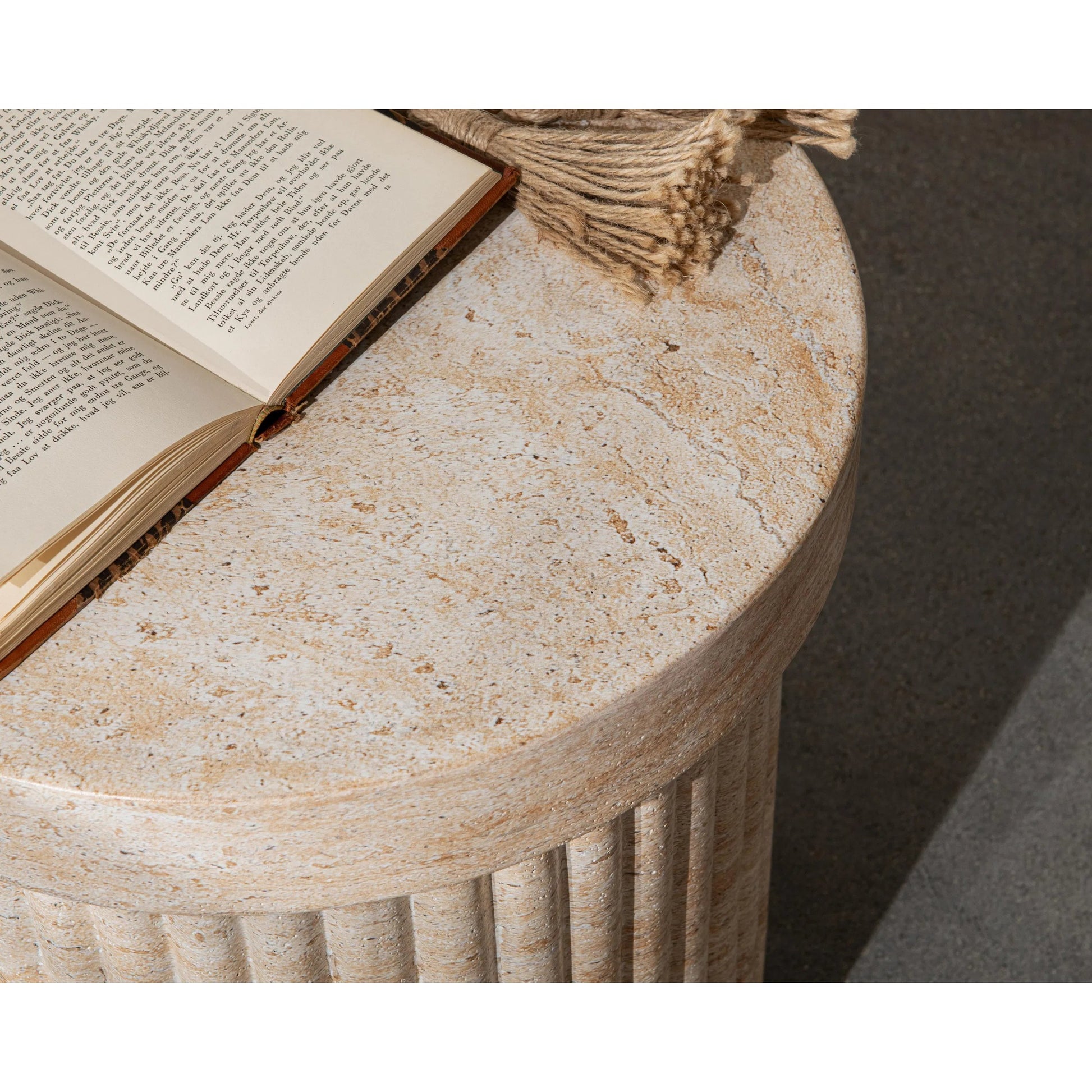 Selah Outdoor Concrete Stool by Classic Home. Made from glass fiber reinforced concrete in a transitional style.
