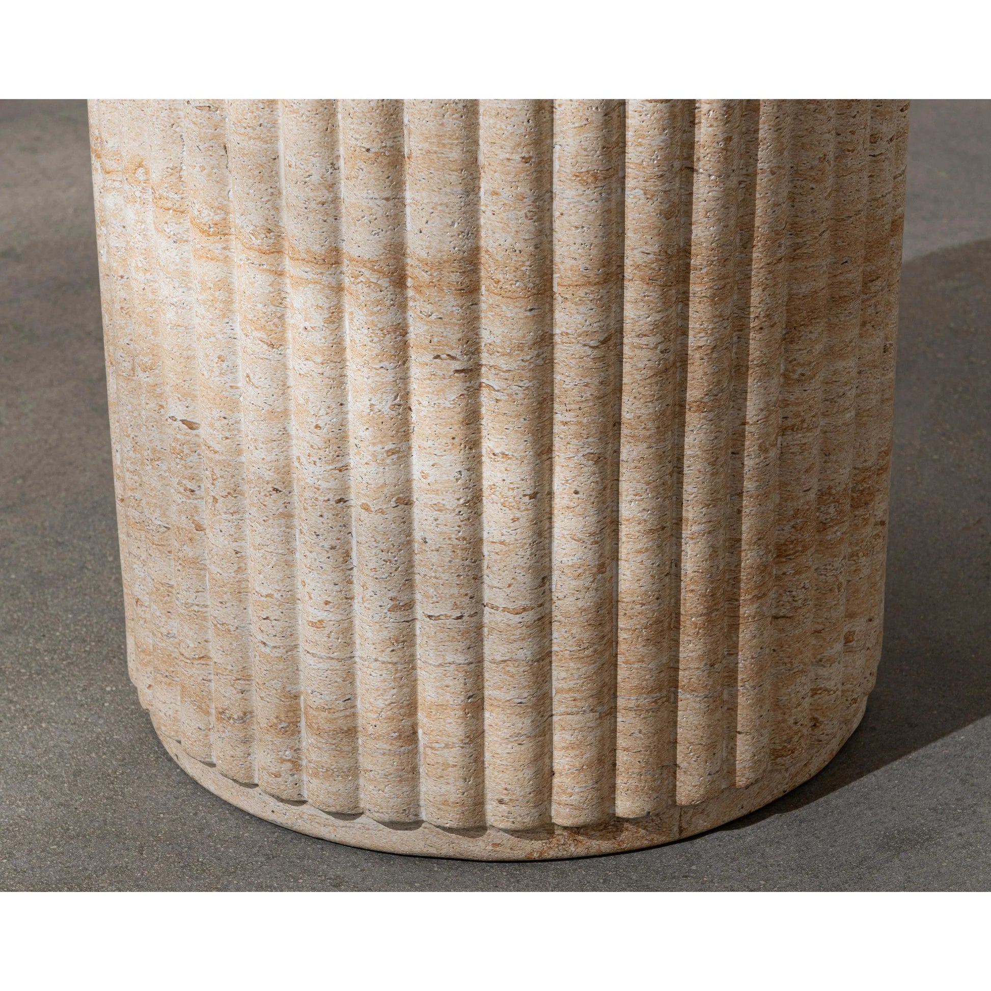 Selah Outdoor Concrete Stool by Classic Home. Made from glass fiber reinforced concrete in a transitional style.