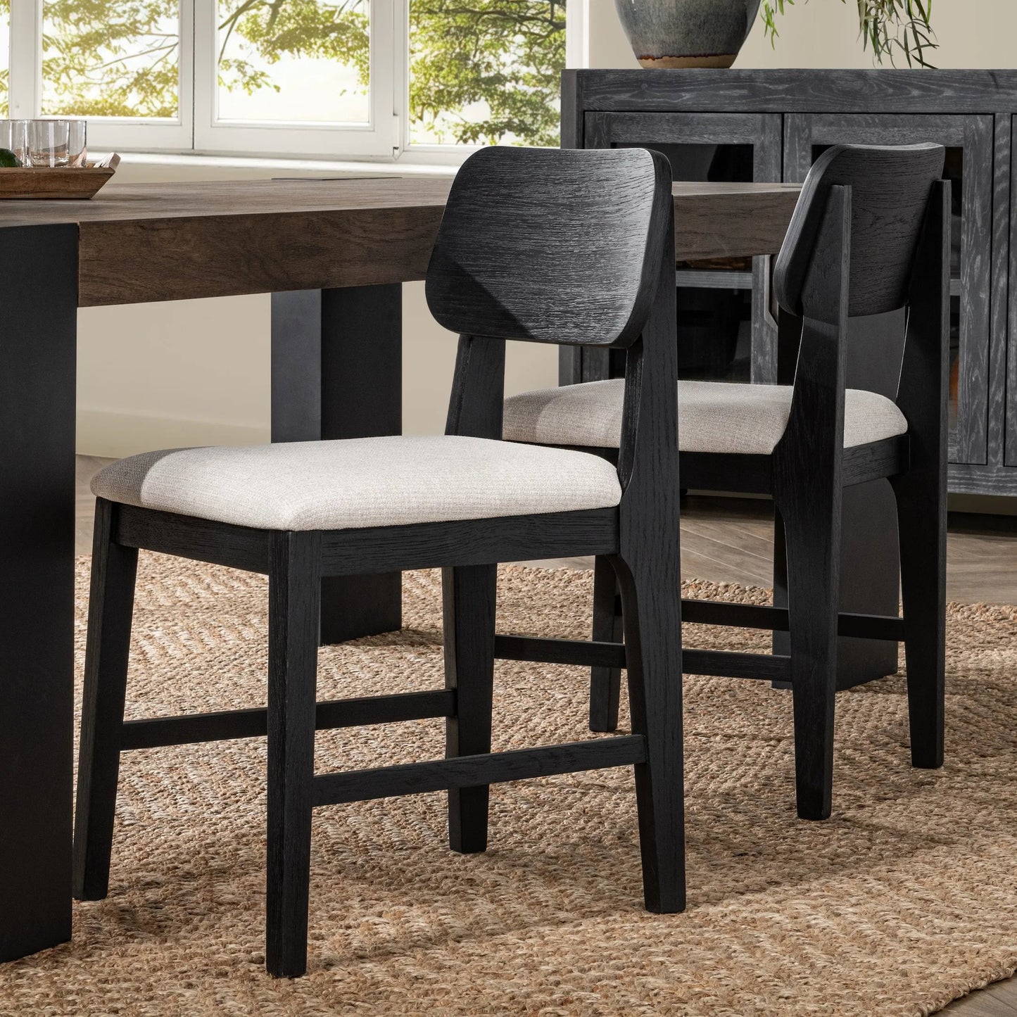 010 SI-2303309 | Lifestyle | Deavon Oak Wood Dining Chair (Set of 2) by Classic Home. Made from oak wood, 100% polyester in a modern style.
