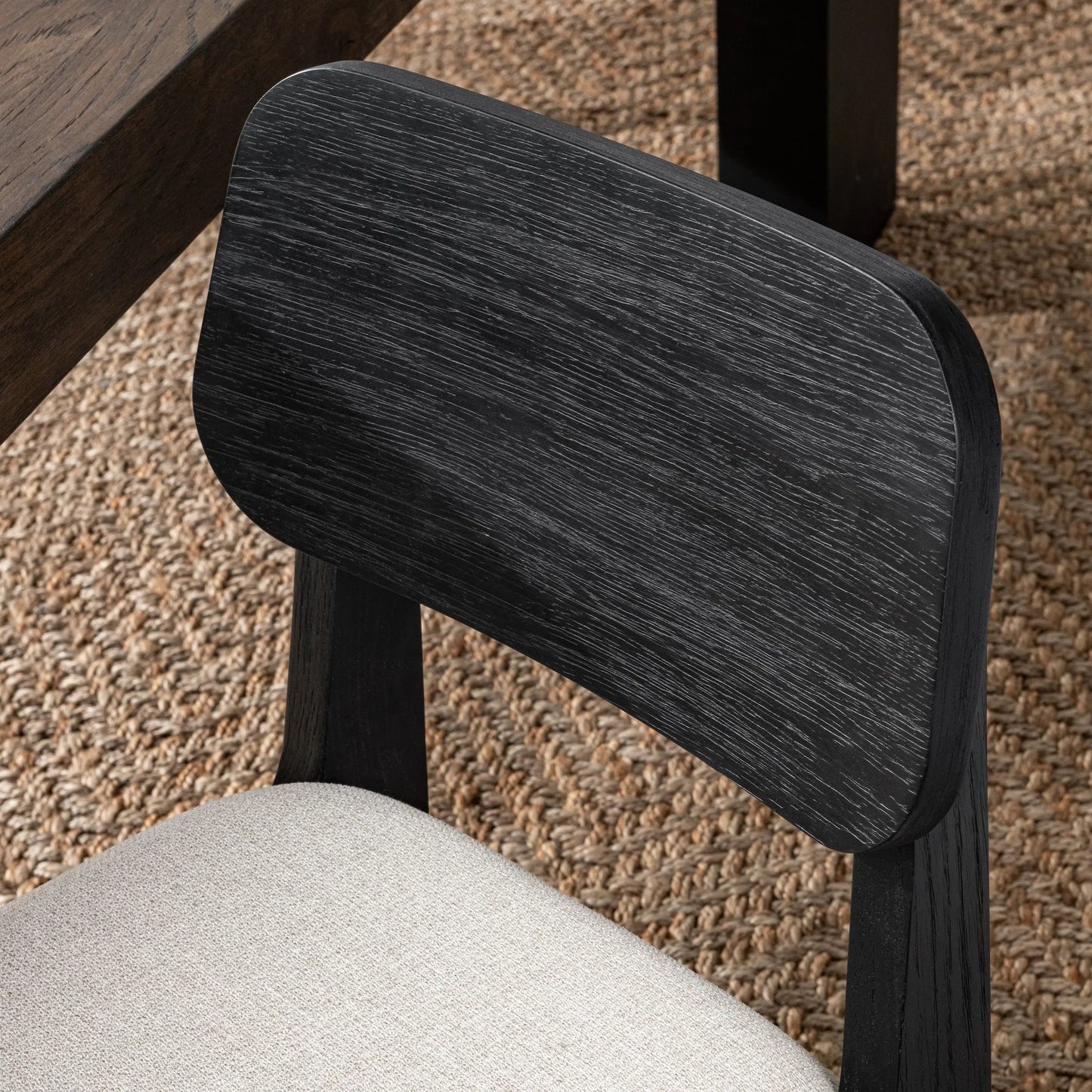 005 SI-2303309 | Closeup | Deavon Oak Wood Dining Chair (Set of 2) by Classic Home. Made from oak wood, 100% polyester in a modern style.